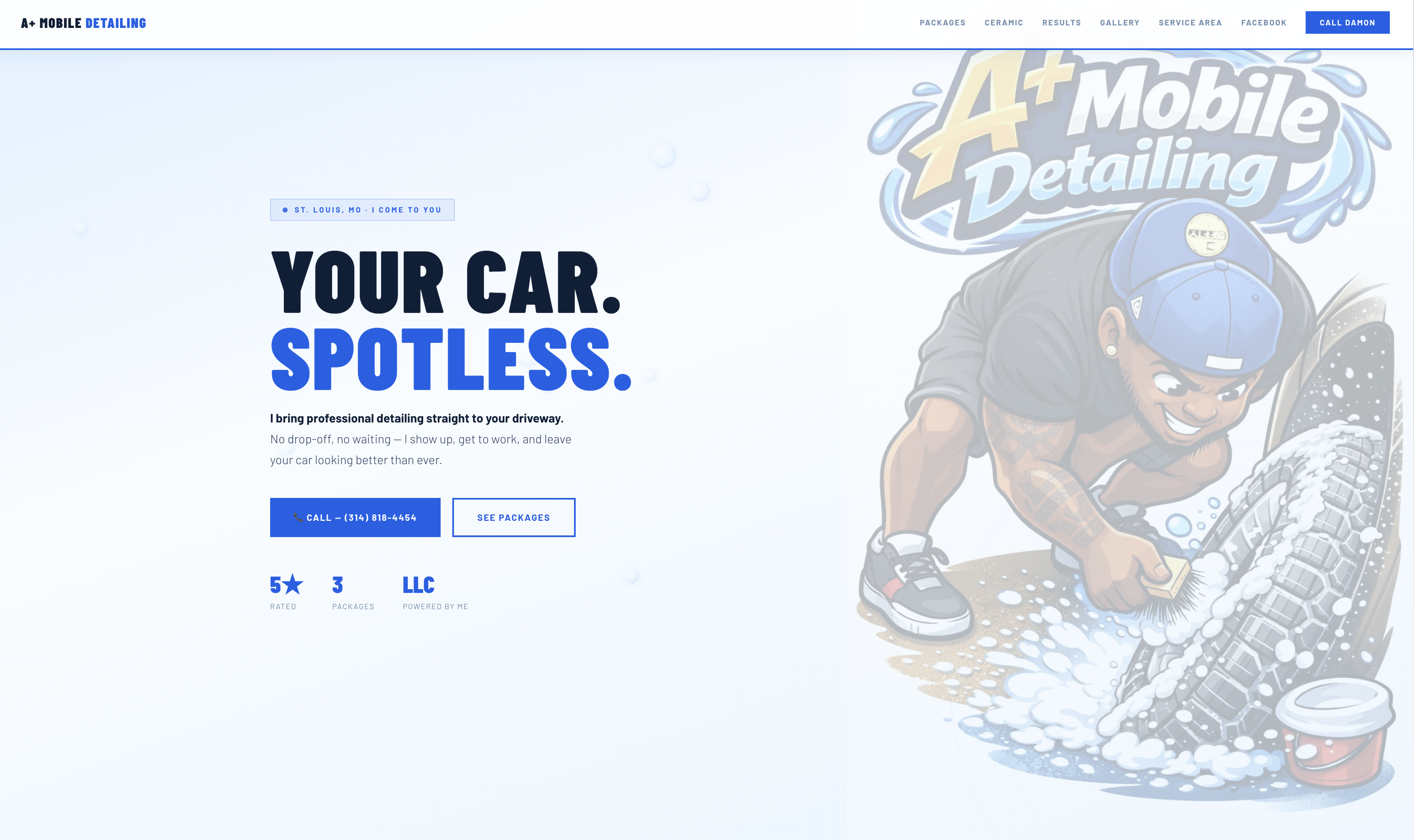 A+ Mobile Detailing website screenshot