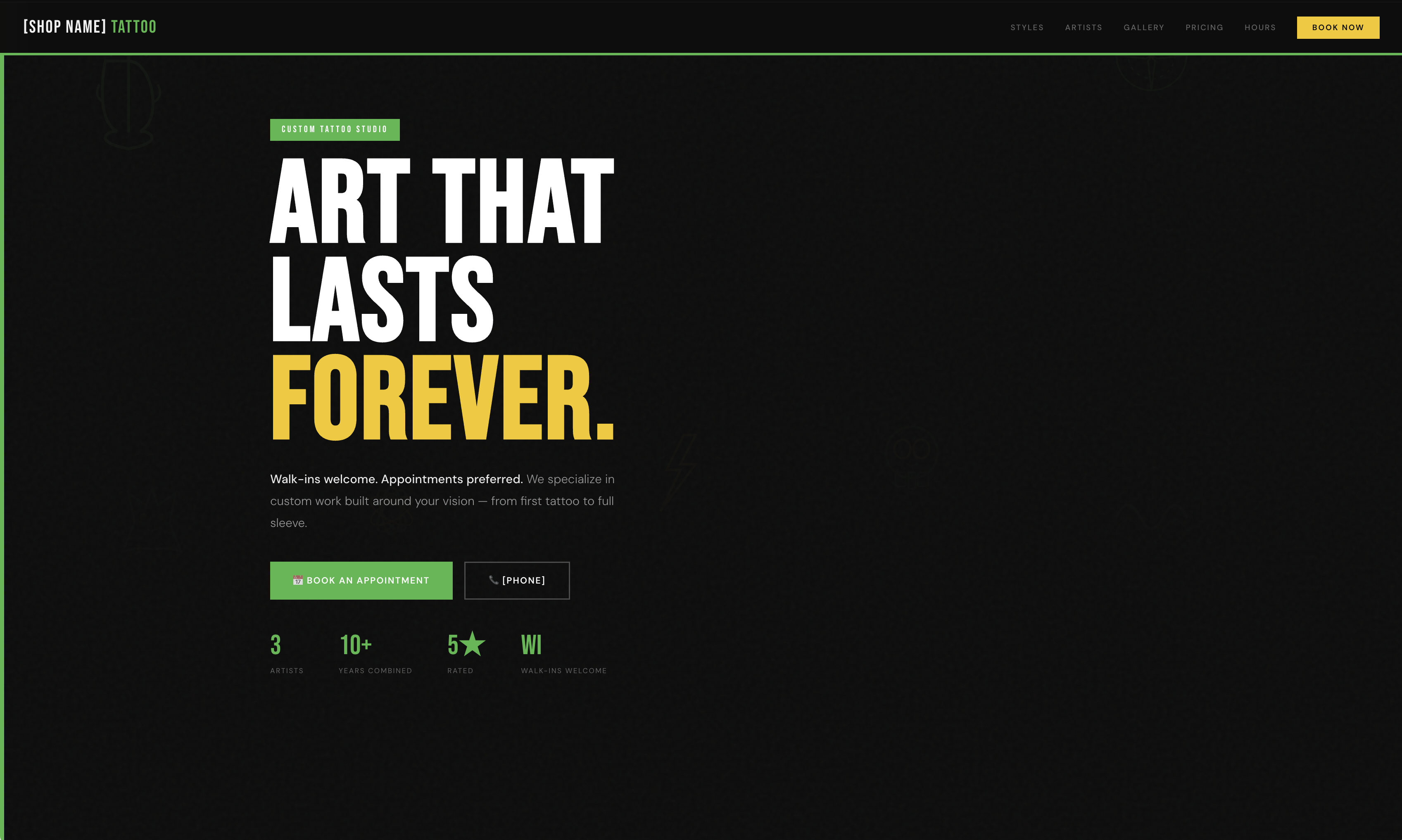 Ortonville Tattoo website screenshot